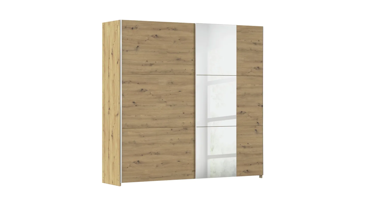 Schwebetürenschrank Spiegel Artisan Eiche 218 cm - rauch - KRONACH