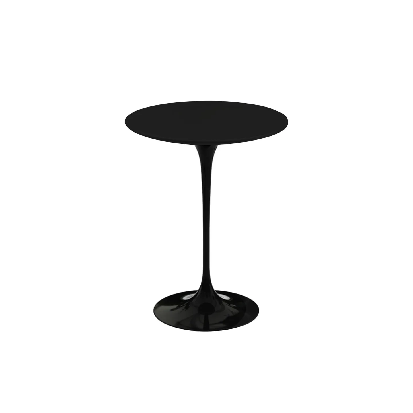 Knoll - Saarinen Round Table - Småbord, Svart underrede, skiva i Svart laminat, Ø 41 - Sidobord - Eero Saarinen - Svart - Metall/Trä