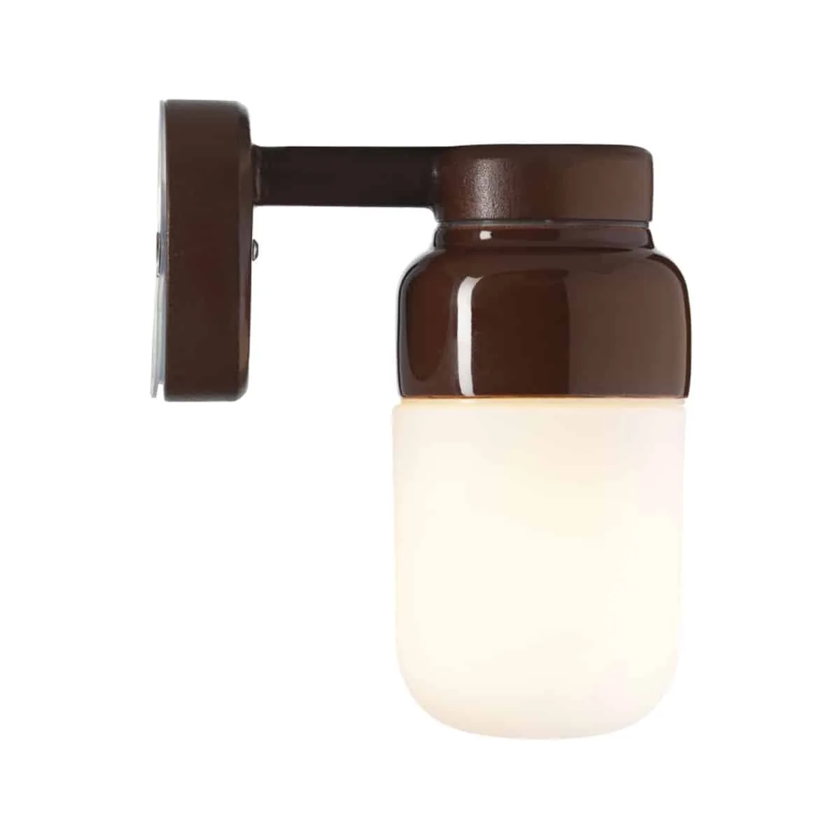 Ohm Wall 100/210 Vägglampa Brun med matt opalglas