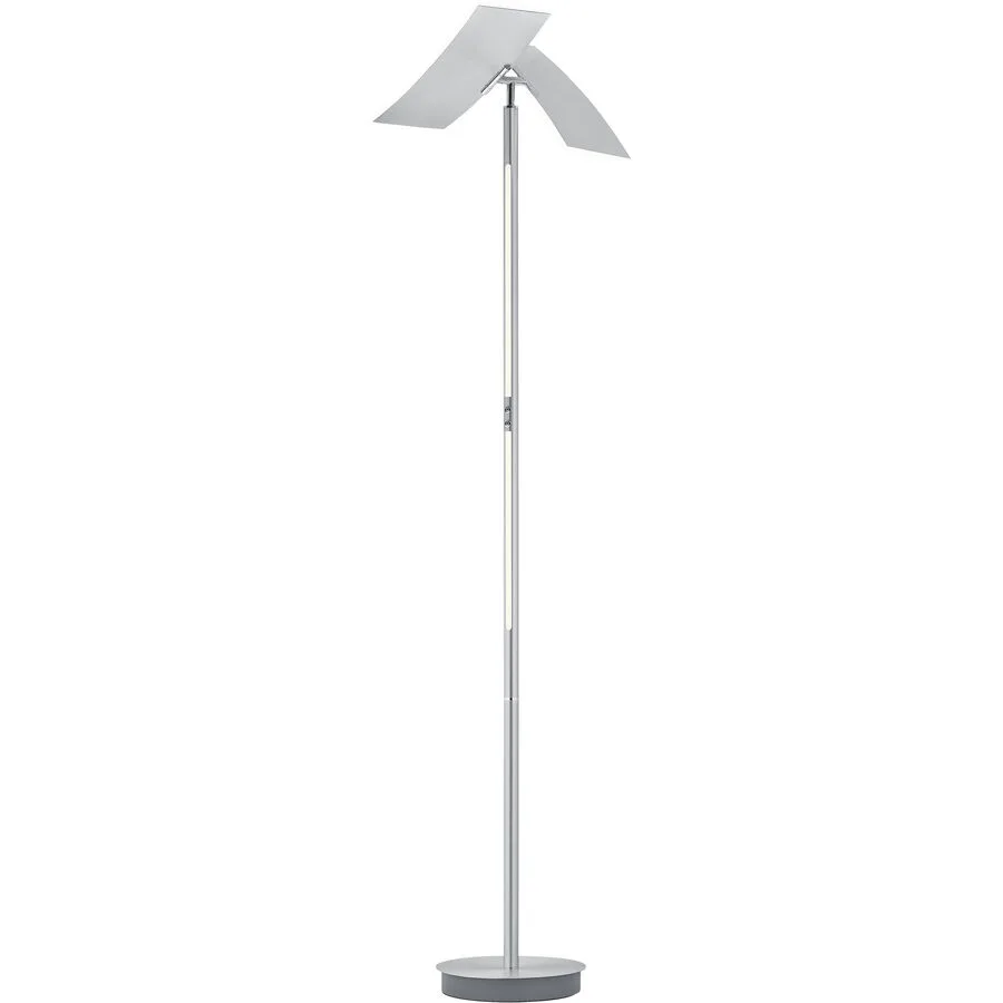 Stehlampe Montana Silber Aluminium/Eisen 39 cm 180 cm - Farbe: Aluminium matt - LED - Lichtfarbe: Extra warmweiss - Helles Neutralweiss - Stehlampe-