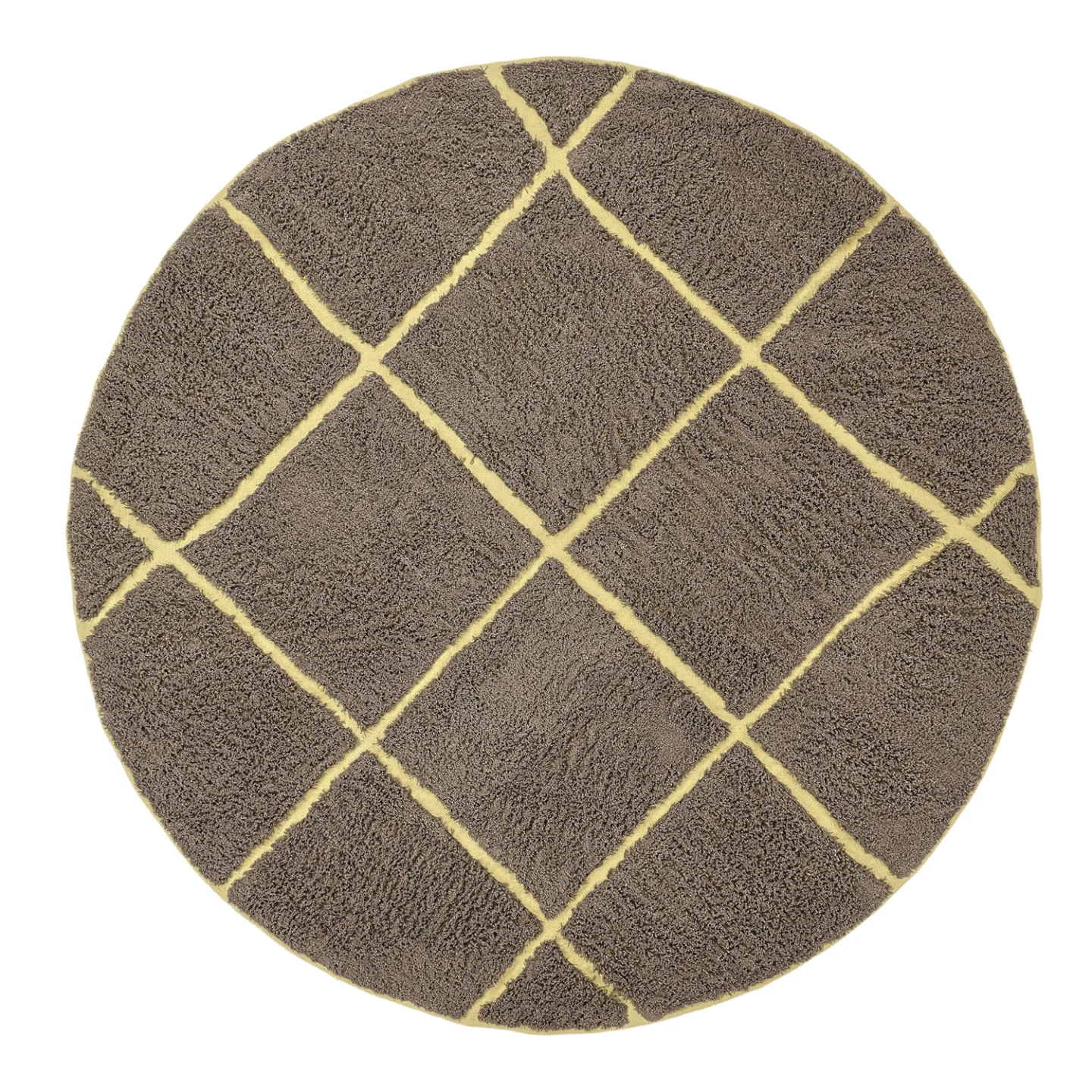 Runde tepper - Bellevue Natural Cotton Shaggy (brun/gul) (Størrelse: Ø 240 cm)