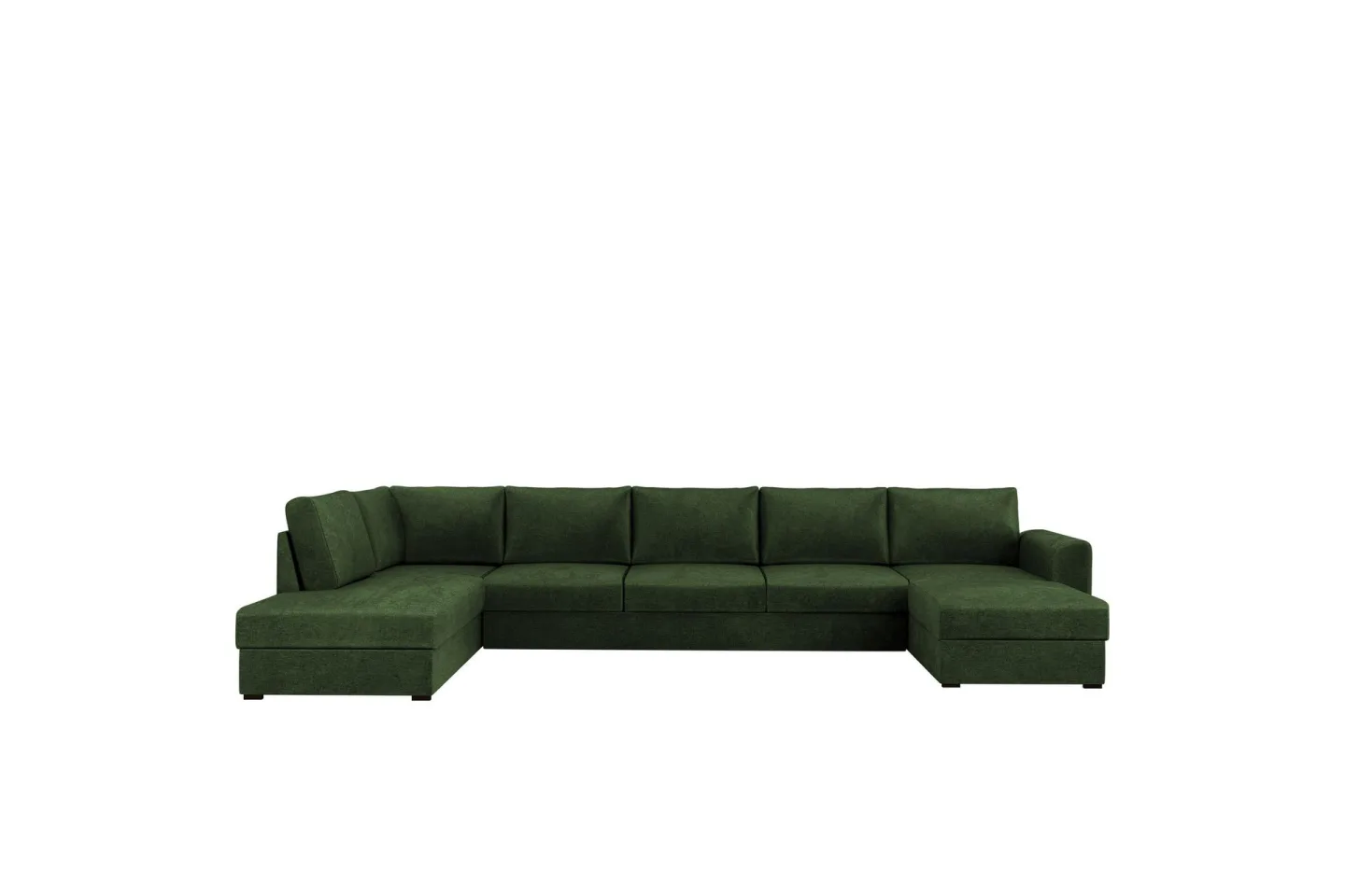 Taberk Bäddsoffa med Divan och Schäslong 5-sits i Chenille - Grön