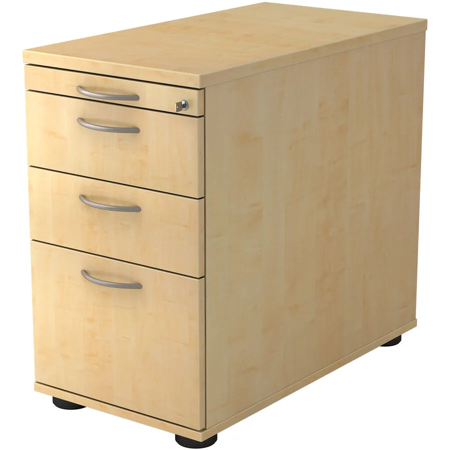 Standcontainer Office Ahorn/Aluminium gebürstet Holzwerkstoff B 42.8 H 76 cm