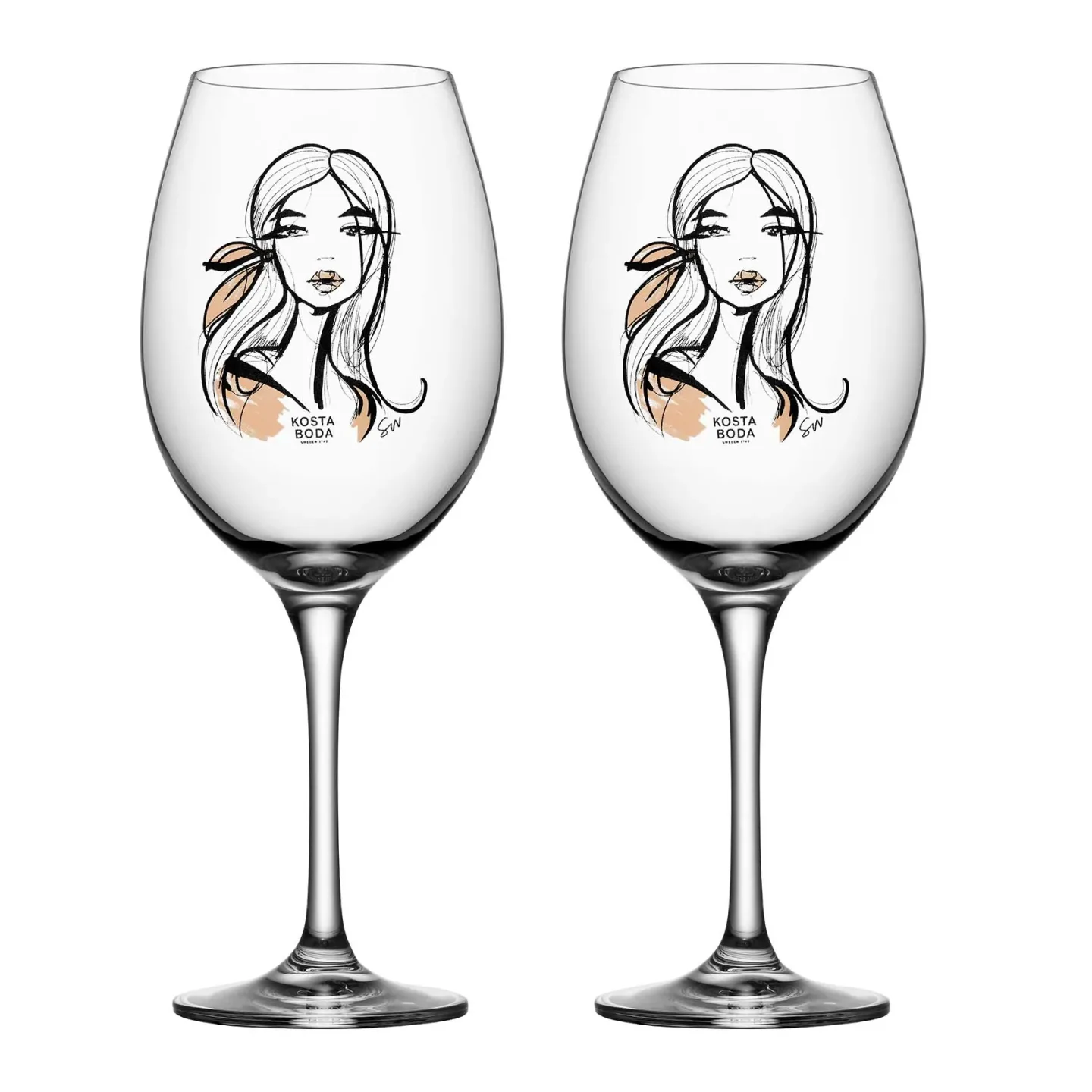 Kosta Boda All about you vinglas 52 cl 2-pack Wait for her (dusty pink)