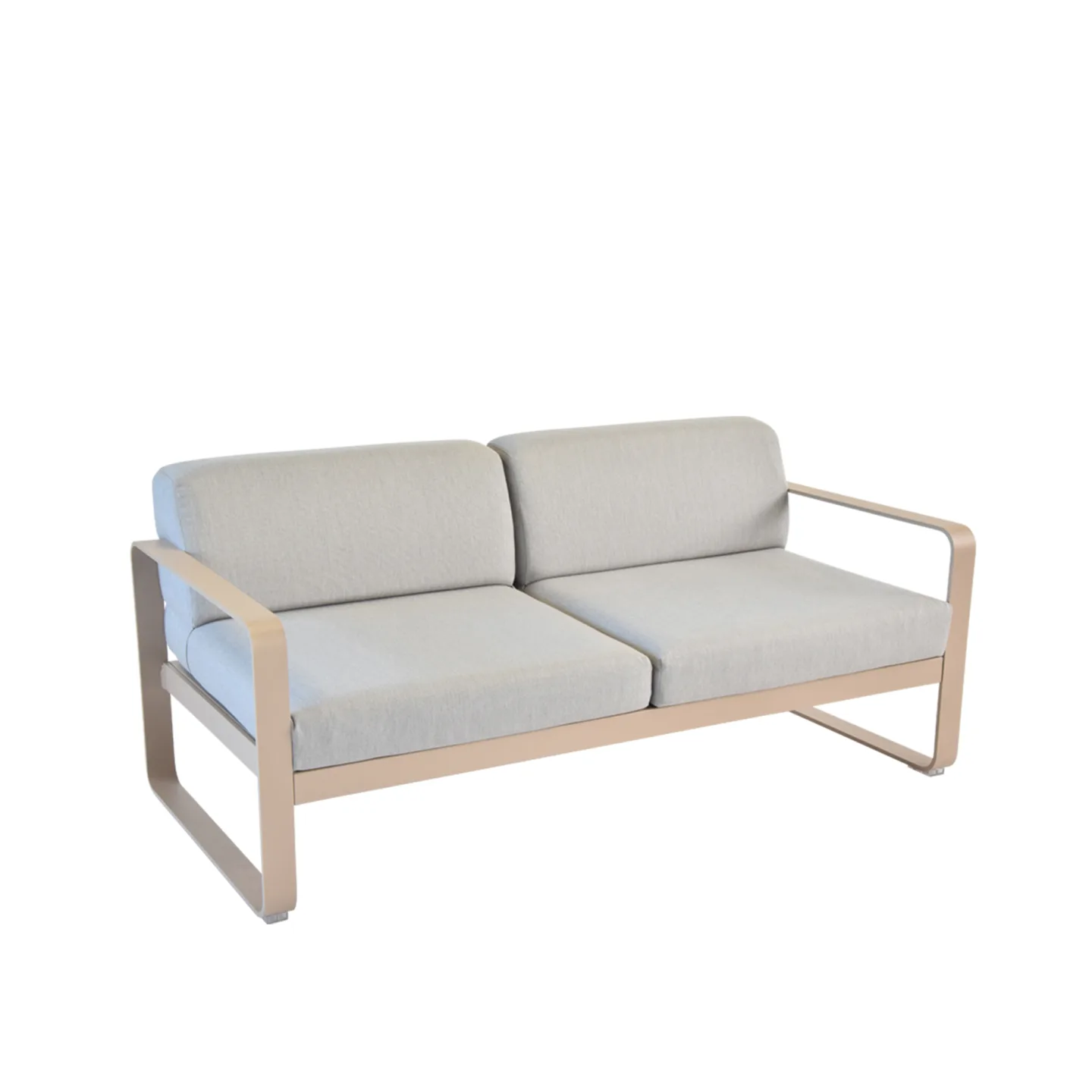 Fermob - Bellevie 2 Seater Sofa - Flannel Grey Cushions/Red Ochre - Soffor utomhus - Pagnon & Pelhaître