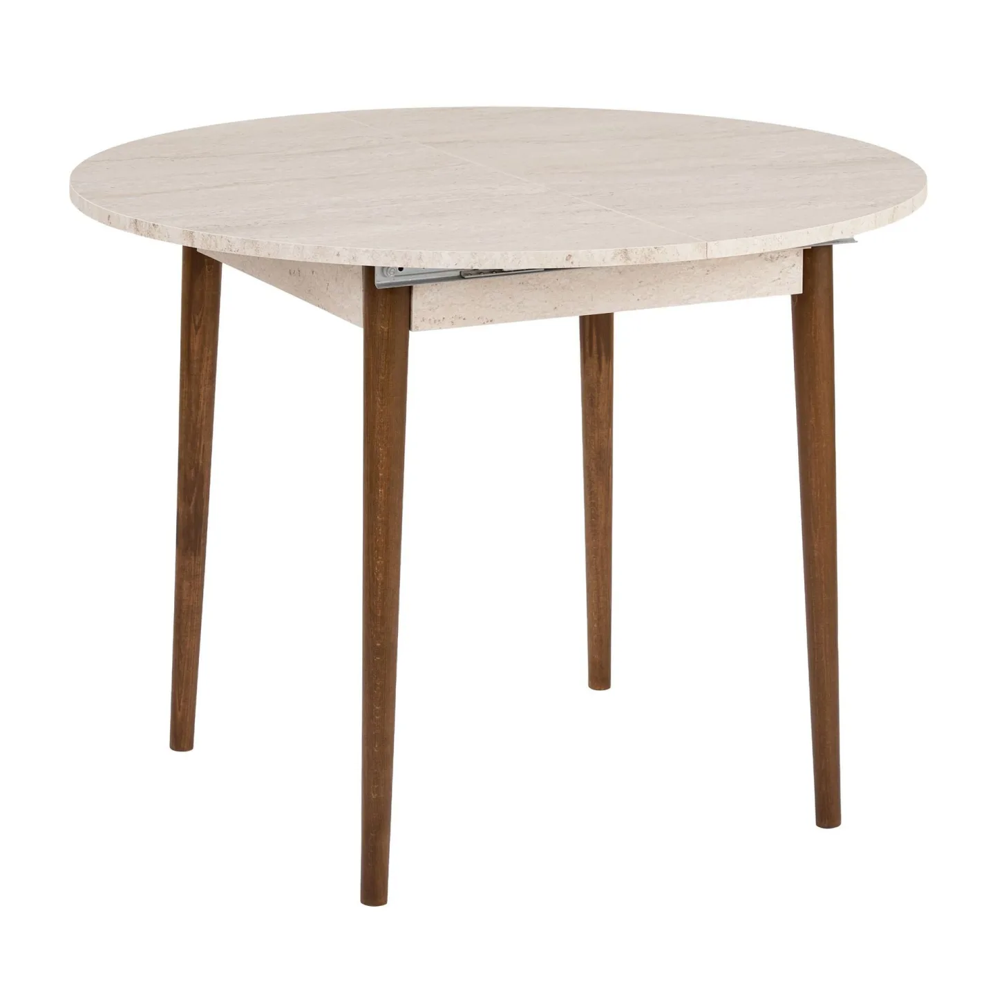 Tralven Matbord 131 cm Rund - Travertin Och Valnöt