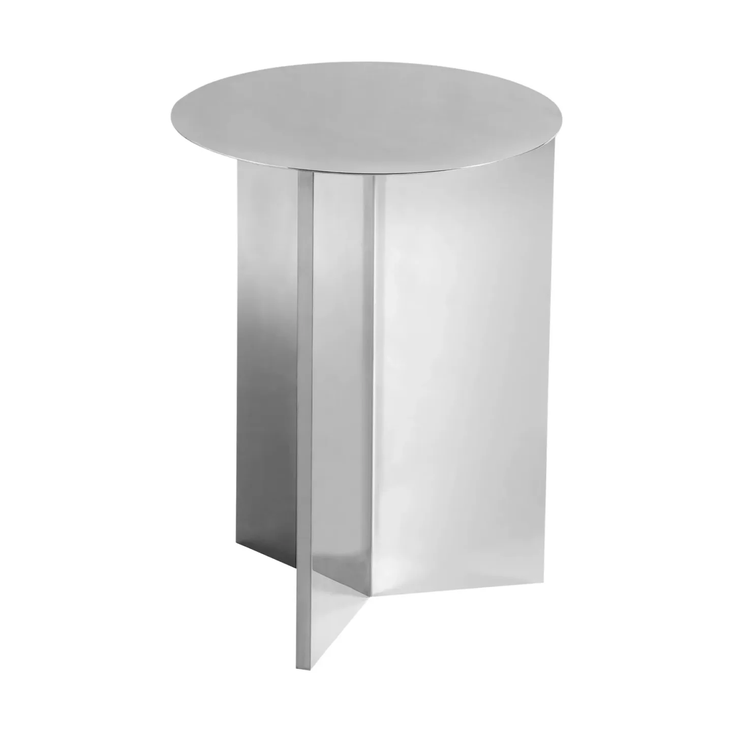 HAY - Slit Table Round High - Mirror - Sidobord