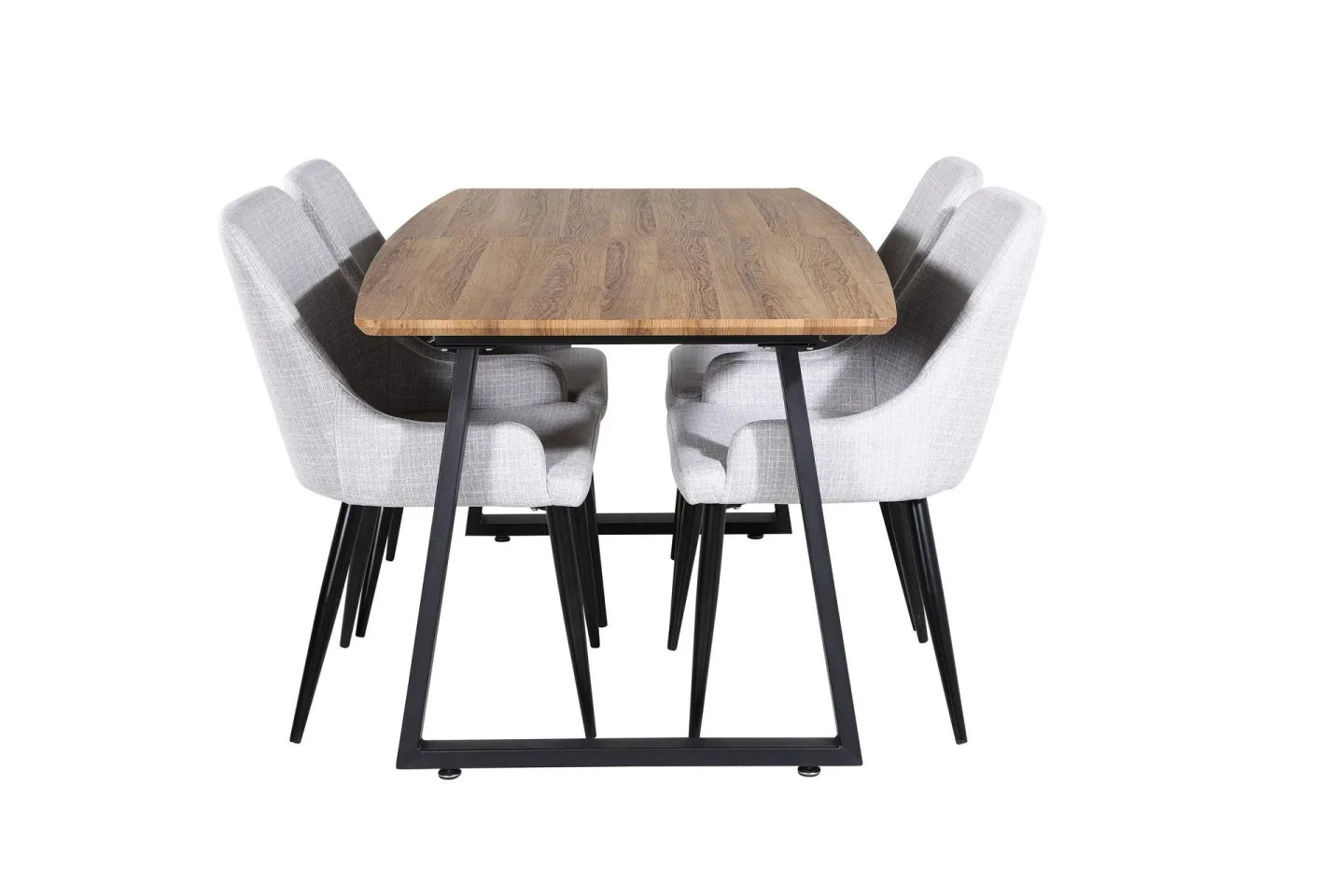 Inca Matgrupp 160 cm Rektangulär med 4 Plaza stolar - Svart