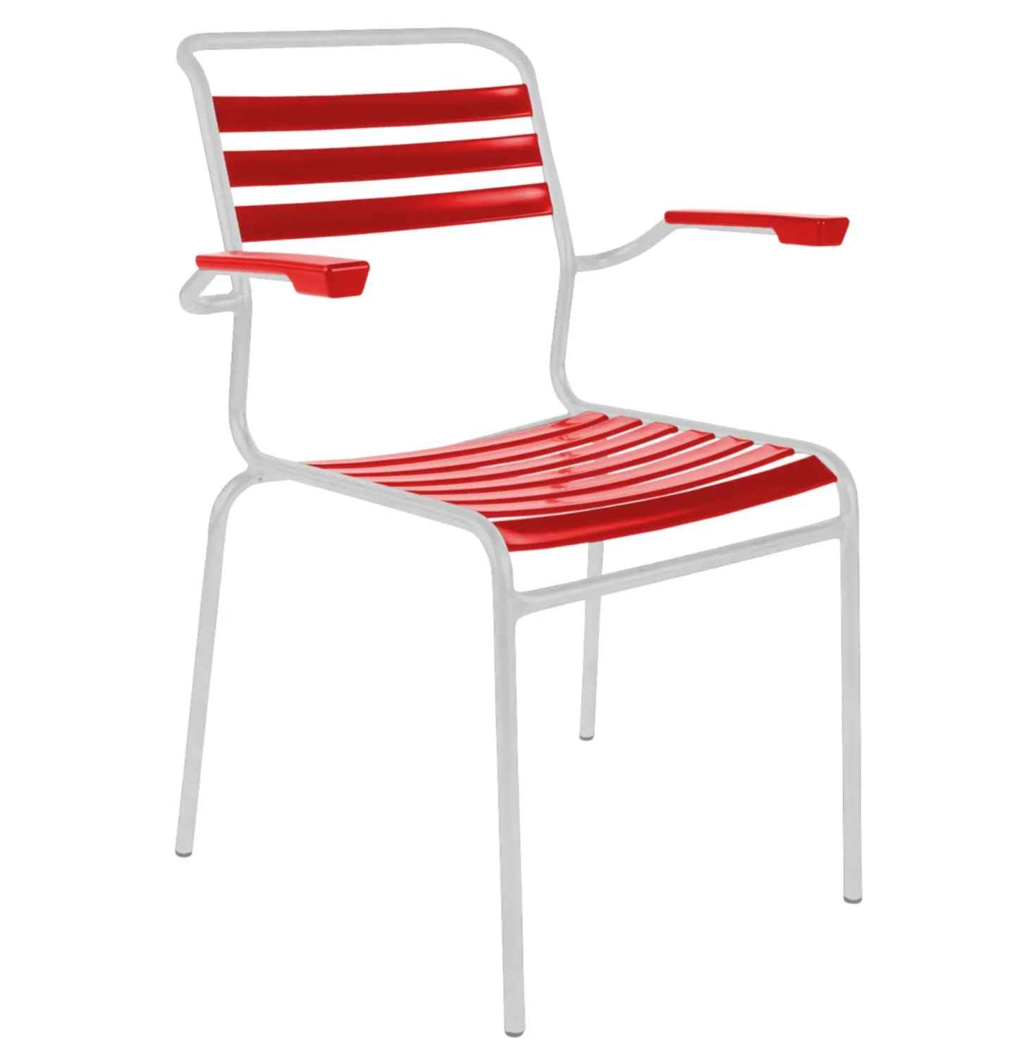 Schaffner Lättli-Stuhl Säntis mit Armlehnen Rot | Schubiger Möbel