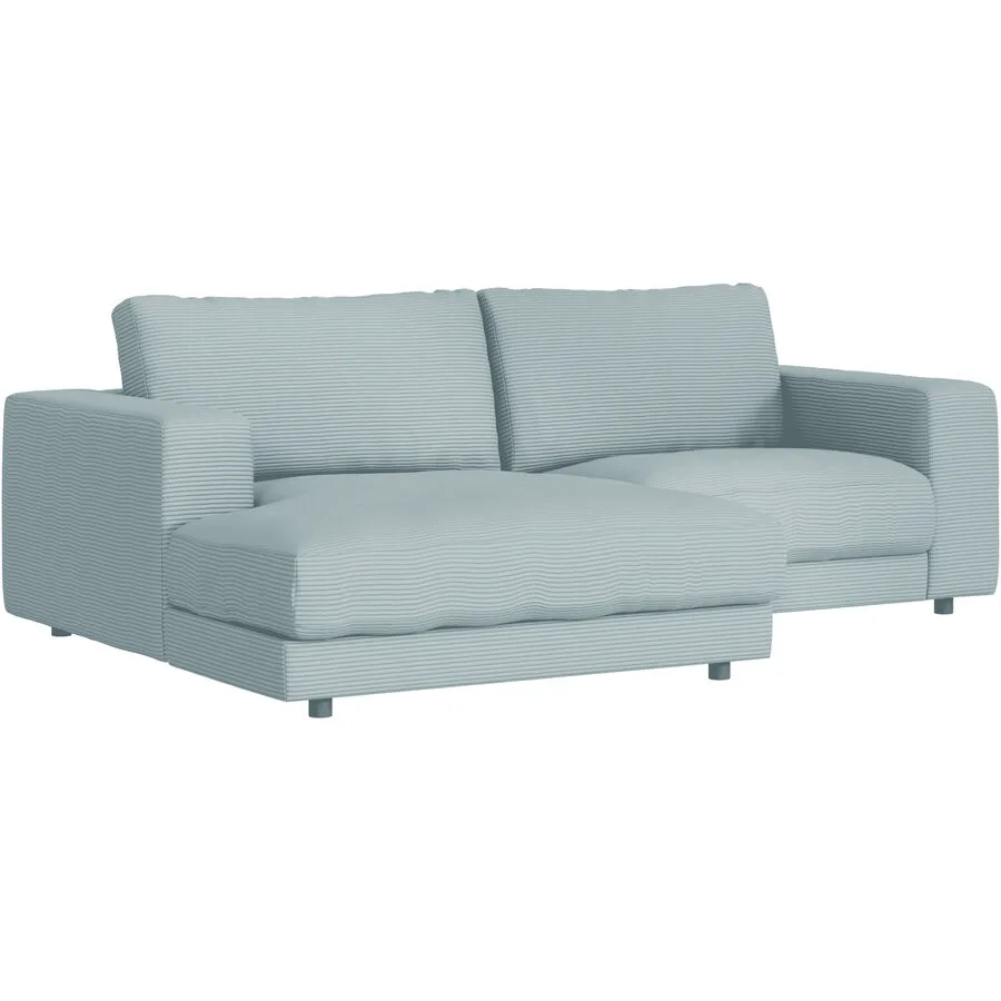 Ecksofa Ava Links Bezug: 88% Polyester, 12% Polyacryl light blue B 240 T 170 cm - Möbel Konfigurator: Traummöbel individuell zusammenstellen