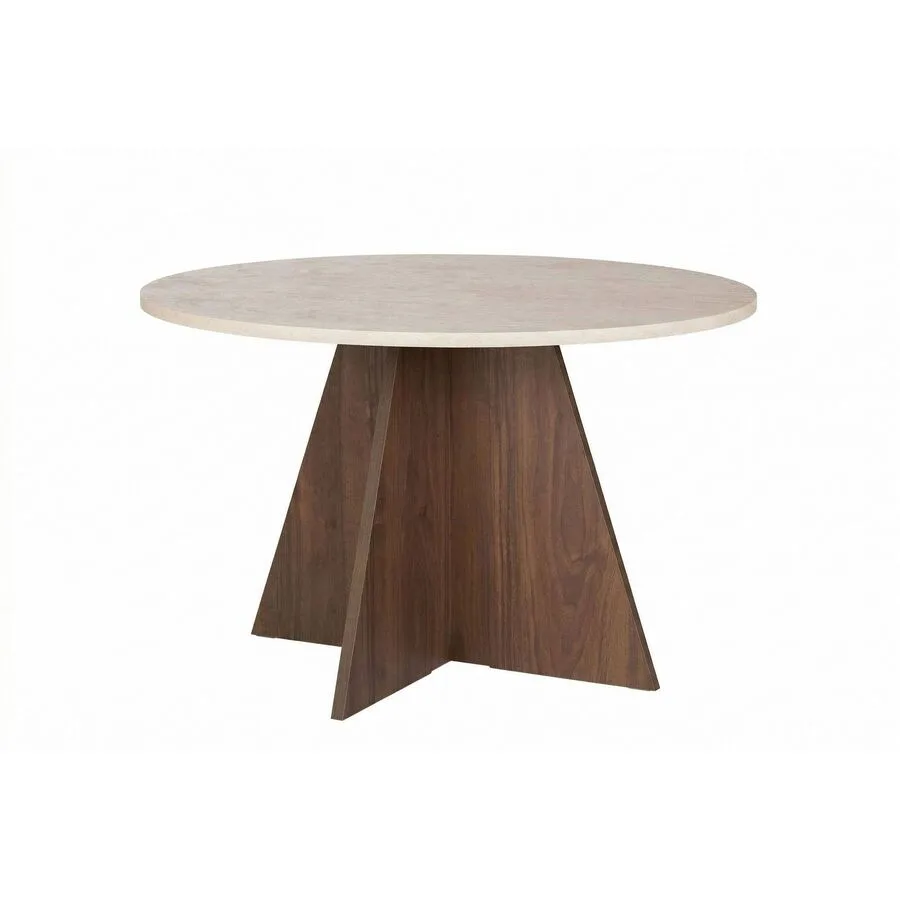 Esstisch Georis Travertin, Venezia Nussbaum 100% Melaminbeschichtete Spanplatte B 120 T 120 cm
