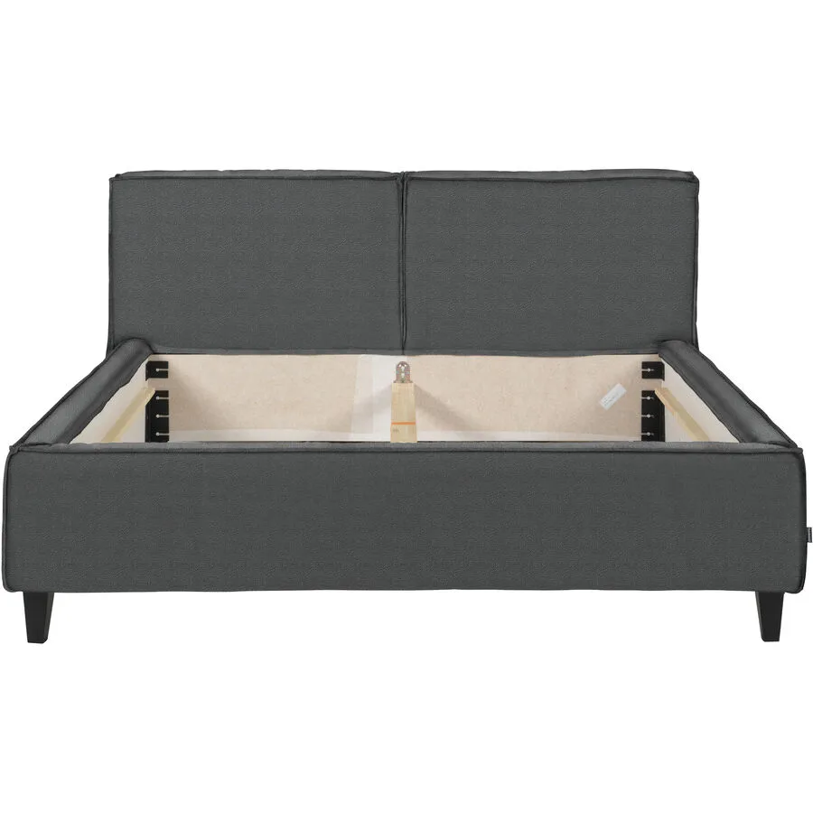 Bett Smith Grau Leder 200 x 220 cm