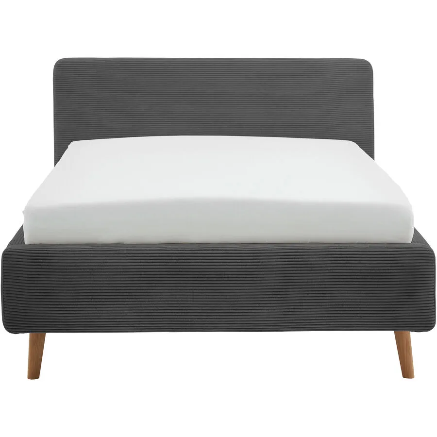 Bett Senja anthrazit Stoff 120 x 200 cm