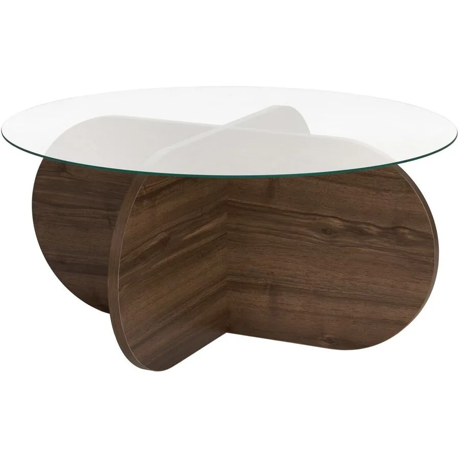 Salontisch Georis Walnuss Glas/Holzwerkstoff B 75 H 35 cm