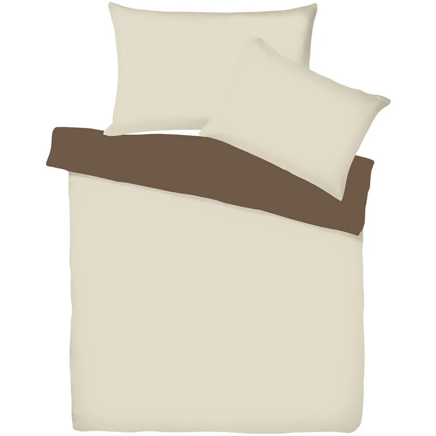 Living Home Kissenbezug Uni Doubleface Natur/Tabak Einfarbig Baumwolle B 50 T 70 cm
