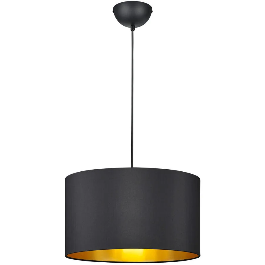 Pendellampe Daro Schwarz Stoff 40 cm 150 cm - Farbe: Schwarz matt