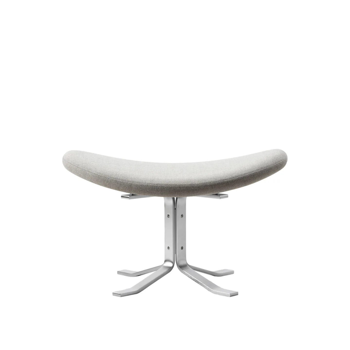 Fredericia Furniture - Corona Ottoman, Brushed Chrome, Fabric Cat. 1 Capture 4101 - Fotpallar - Poul M. Volther