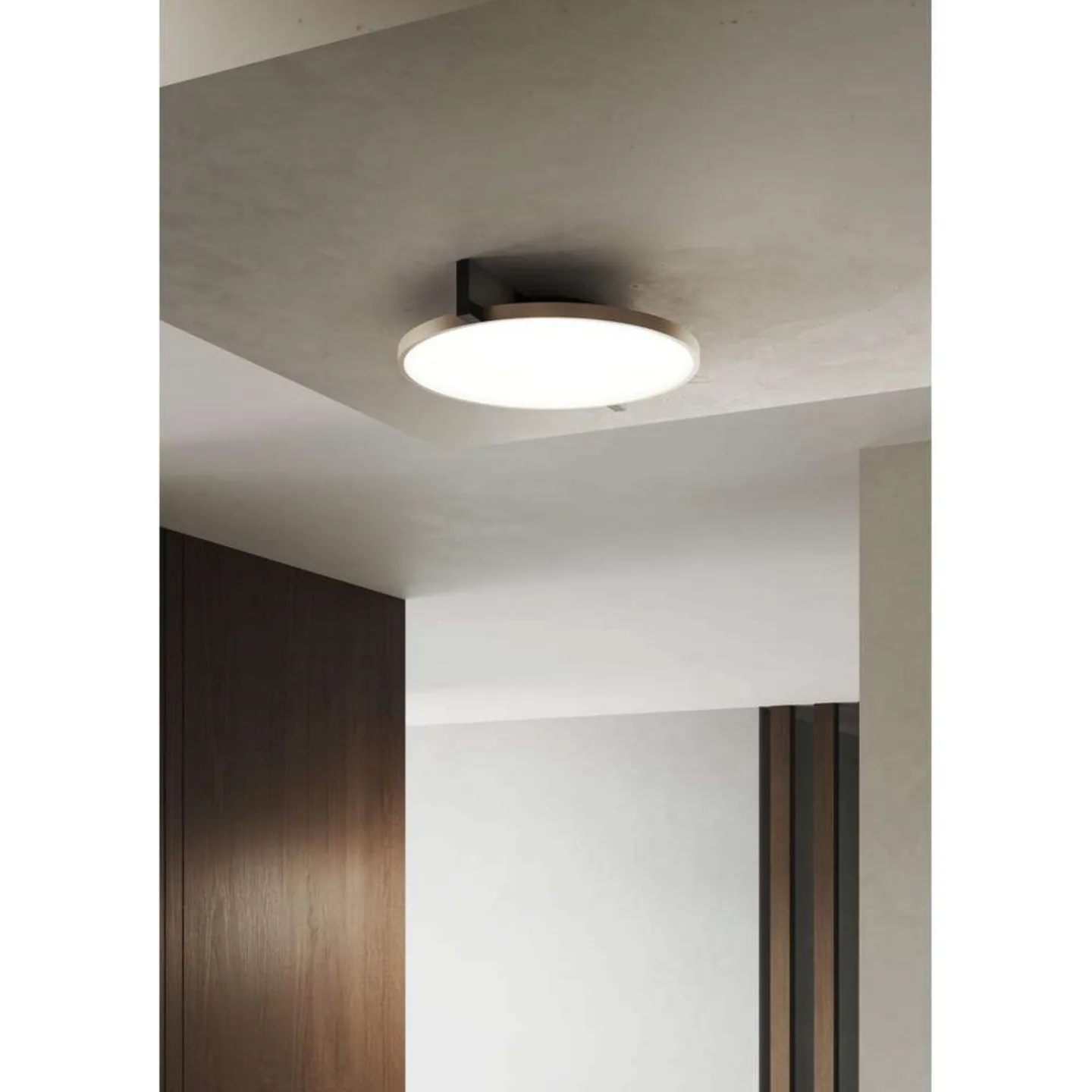 Inlay Round C2 Deckenleuchte, schwarz/gold - Light-Point - Schlafzimmer - Aluminium