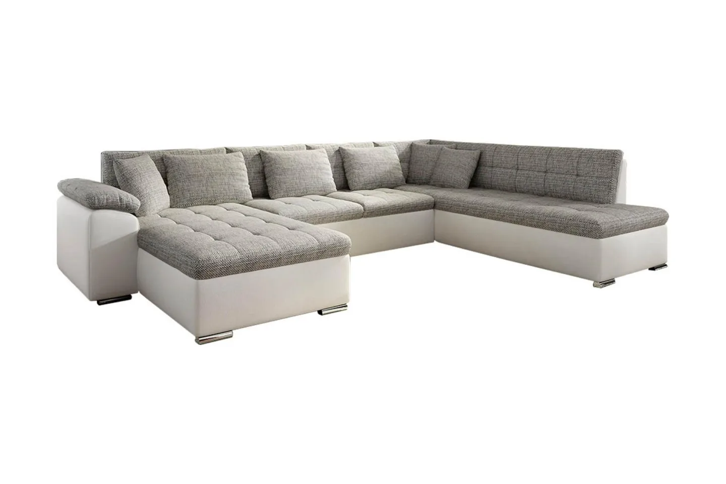 Niko U-Bäddsoffa 350x205x76 cm Divan Vänster - Beige/Grå