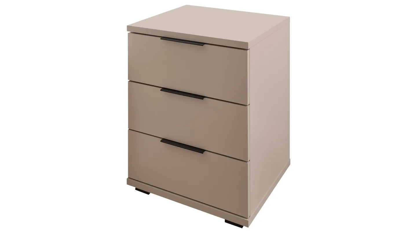 Nachttisch Beige-Kaschmir 46 x 42 cm - Schubladen - UNIVERSAL