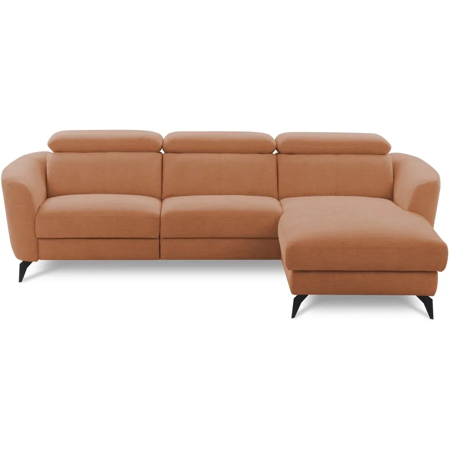 Ecksofa Simba Links Chenille Ziegelrot B 261 T 183 cm
