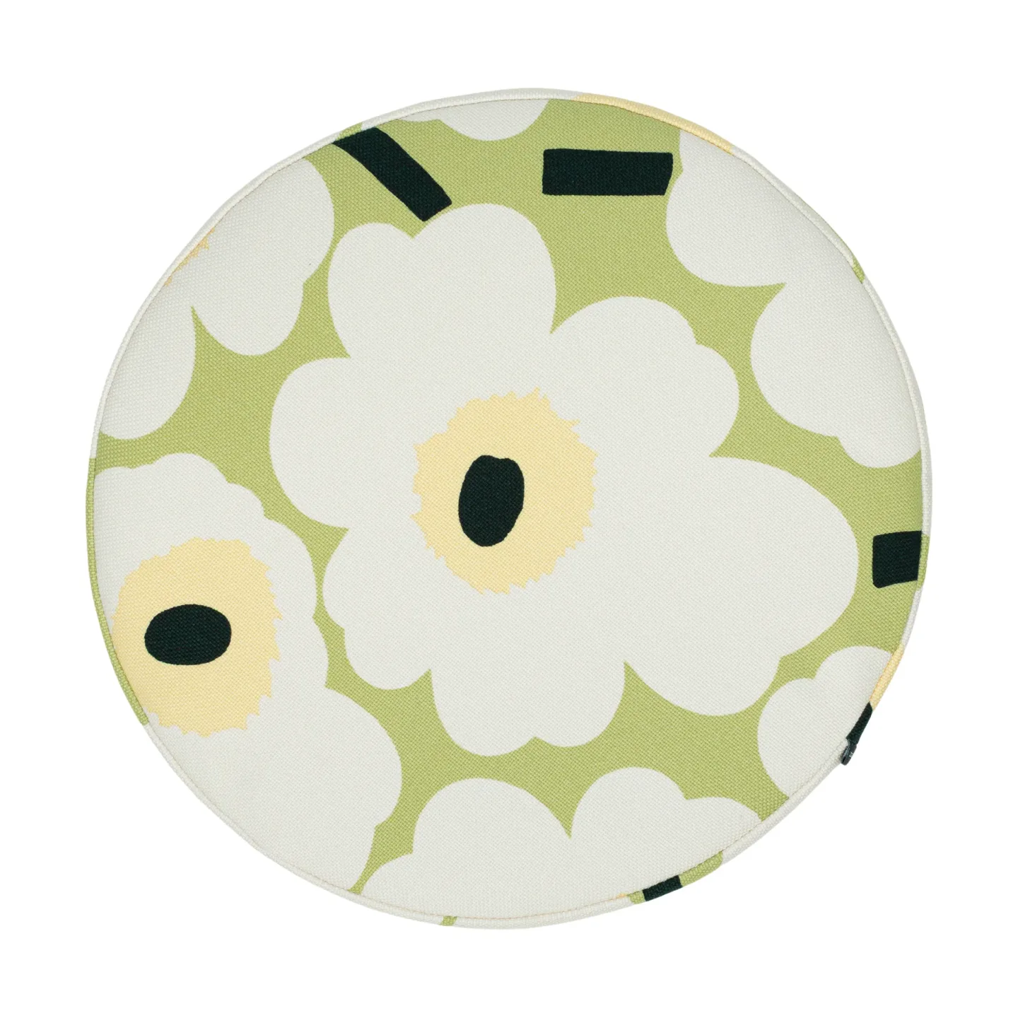 Marimekko Pieni Unikko Sitzkissen Pear, off white, melon, Ø35 cm