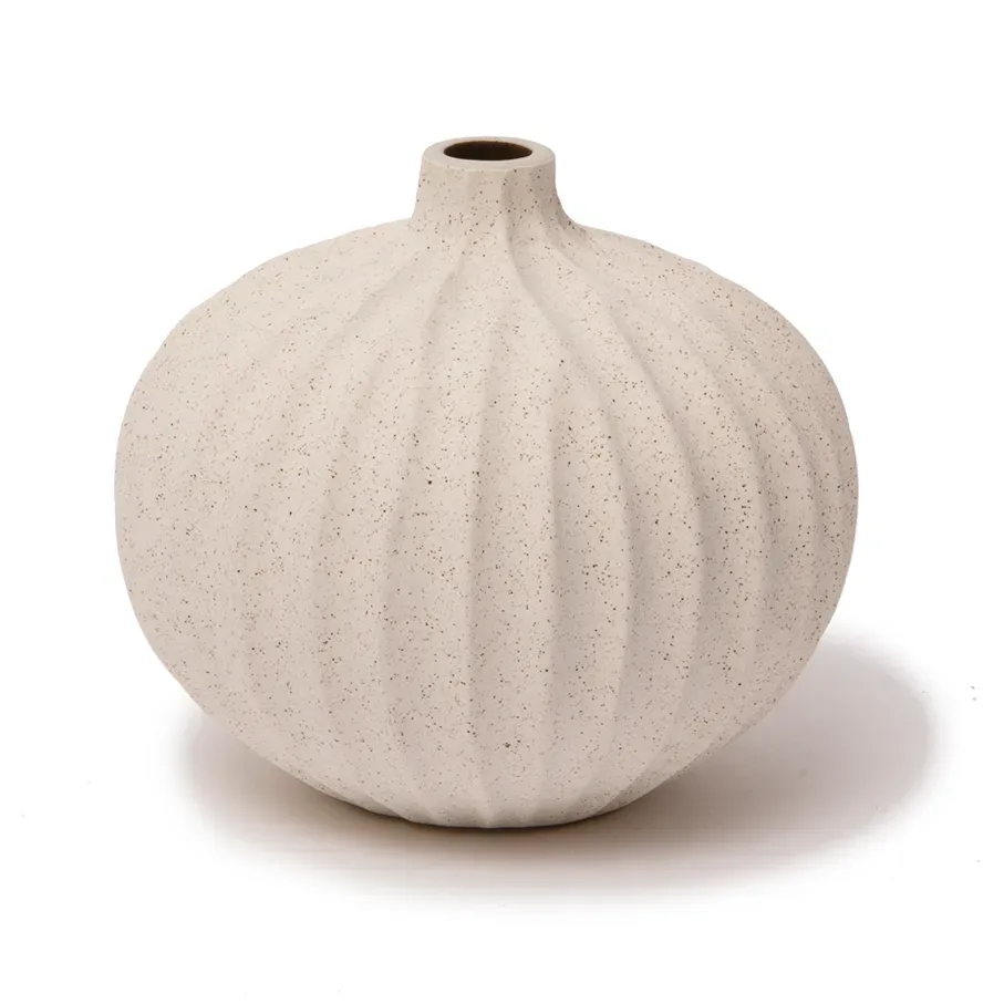 Lindform Bari vas Sand white light deep line, S