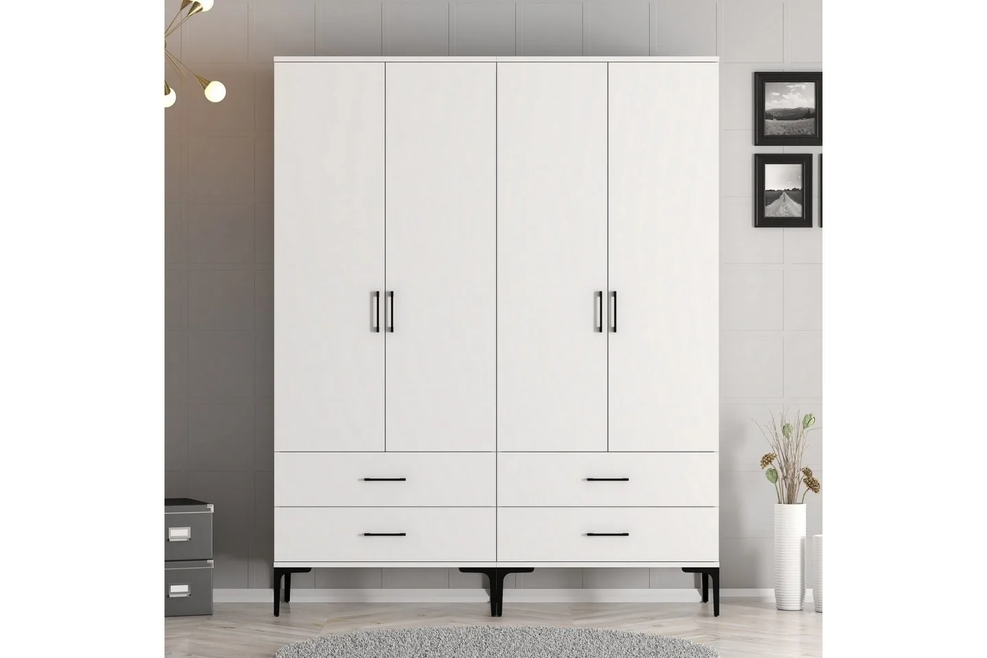 Kumsal Garderob 160 cm - Vit