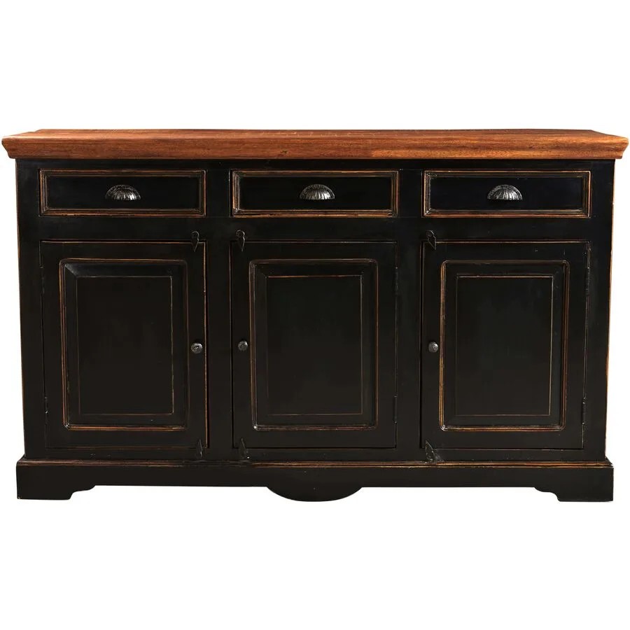Sideboard Sica Schwarz Holz 150 cm 90 cm