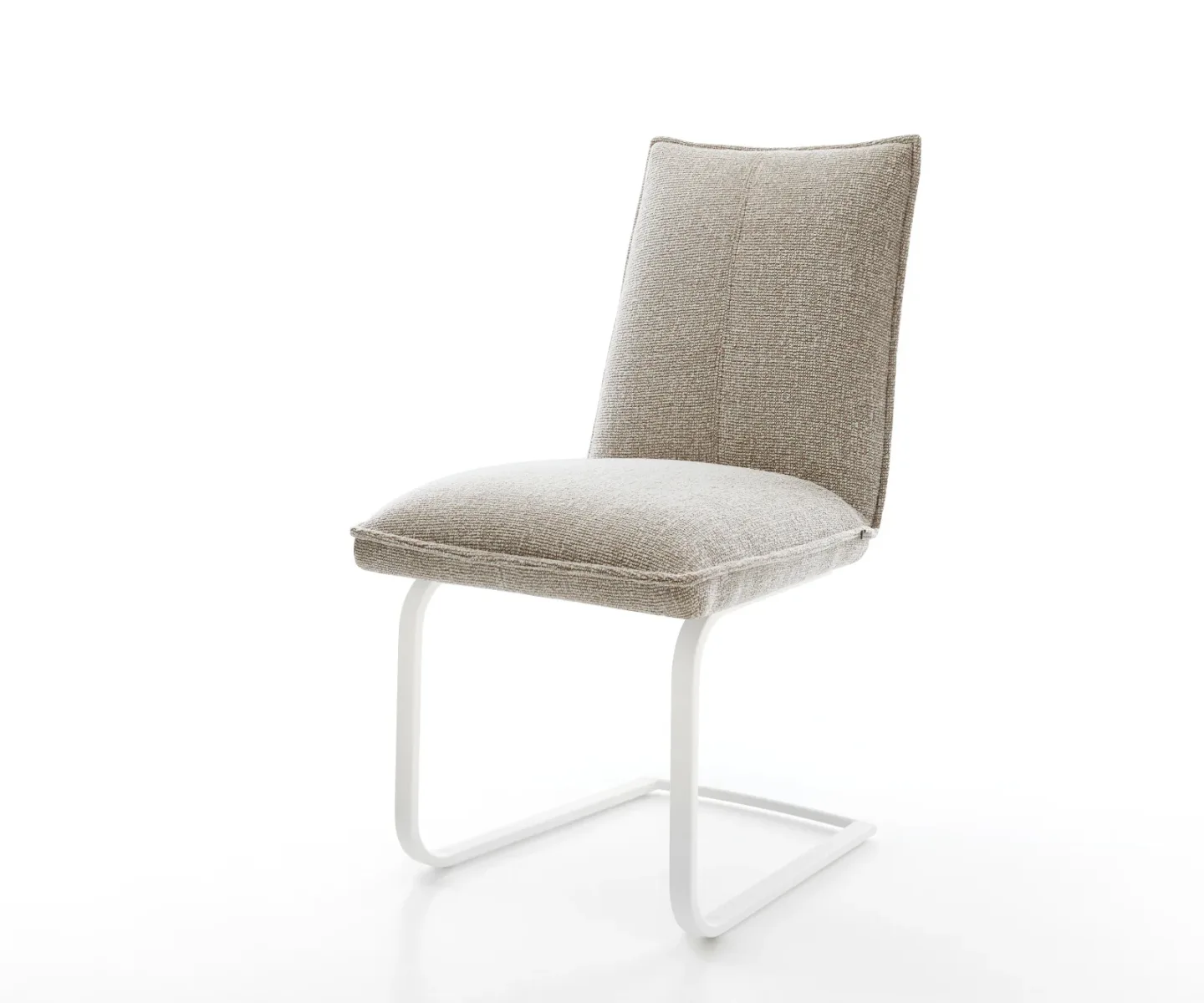 Freischwinger Lelio-Flex Webstoff Soft Beige Freischwinger flach Weiß Taschenfederkern