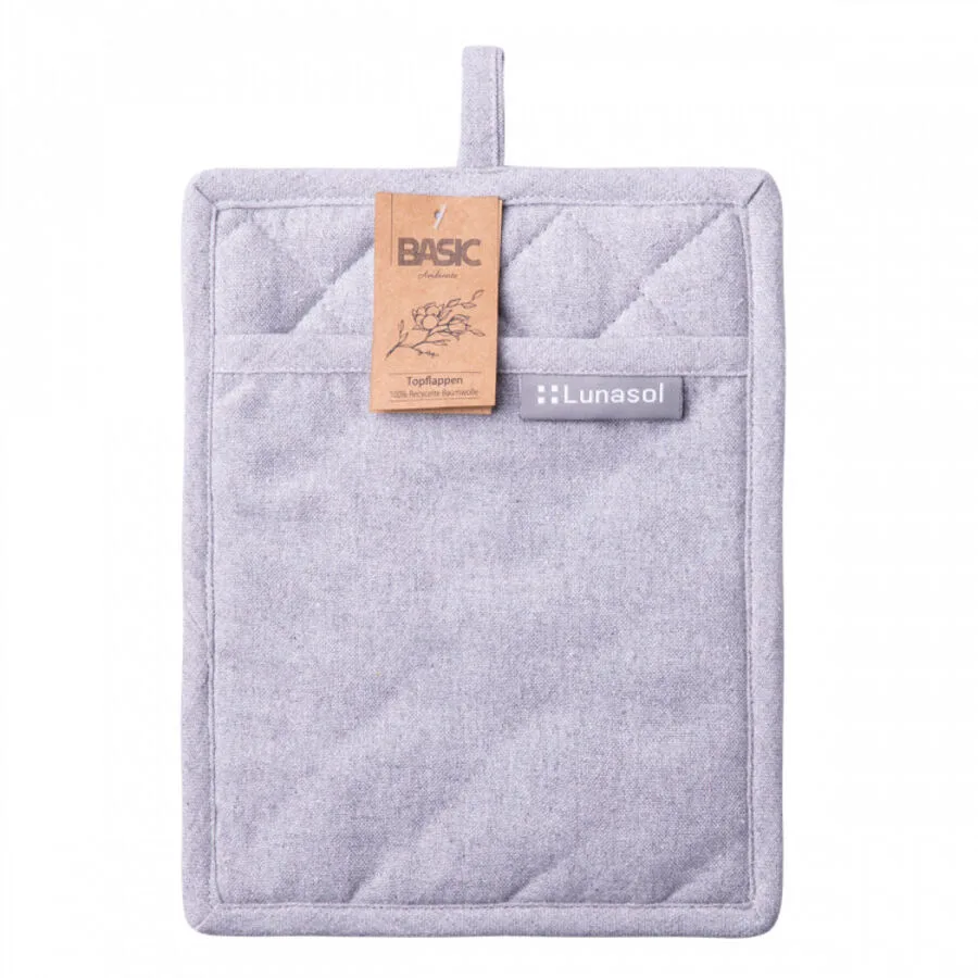 Sola Topflappen Basic Ambiente silber Recycelte Baumwolle 19 x 24 cm