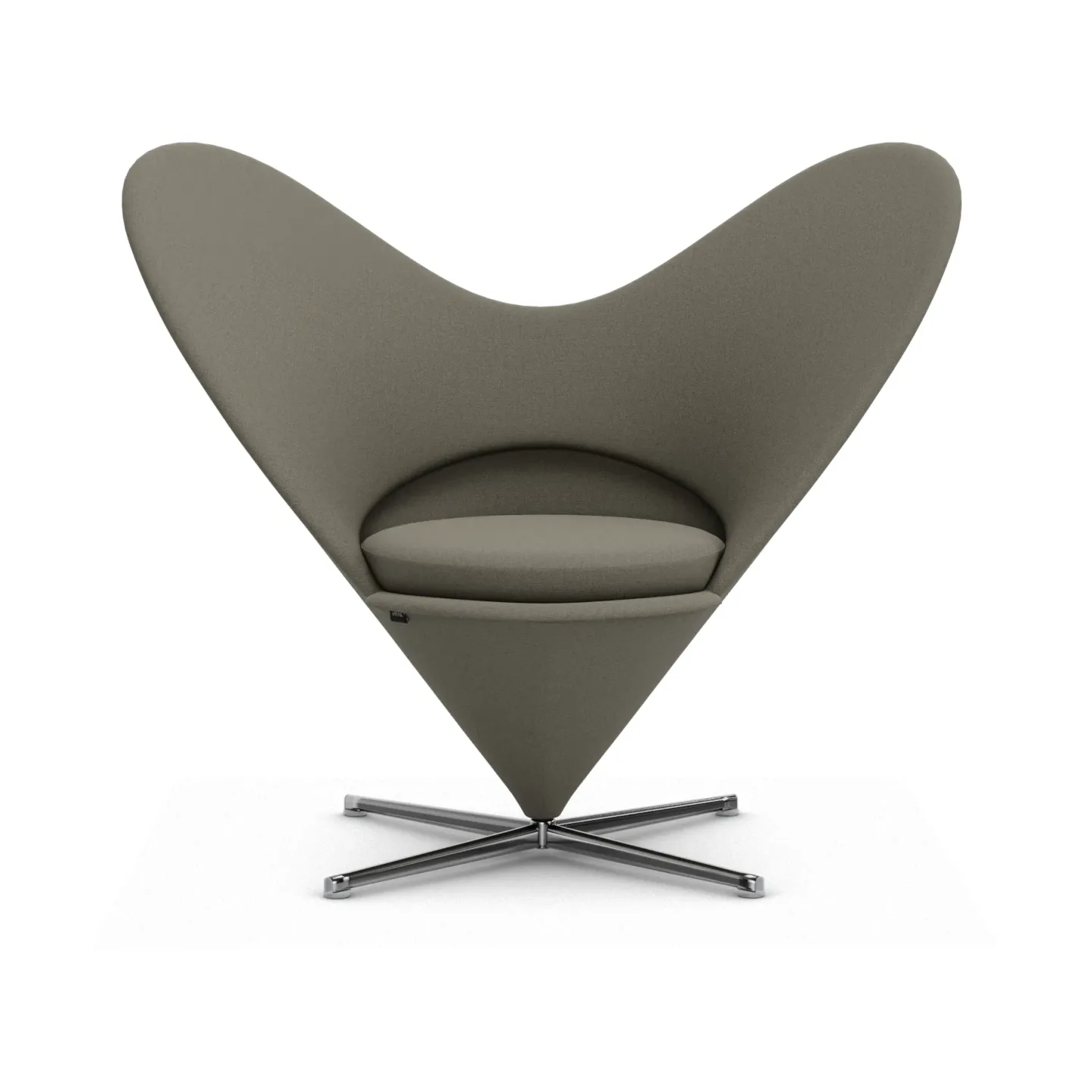 Vitra Heart Cone Chair fåtölj Hola truffle-rostfritt stål