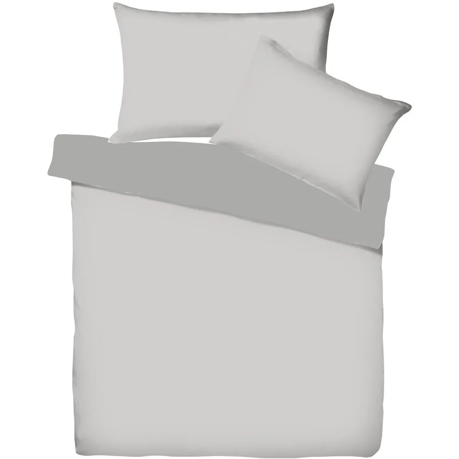 Living Home Kissenbezug Uni Doubleface Silber/Schiefer Einfarbig Baumwolle B 65 T 65 cm