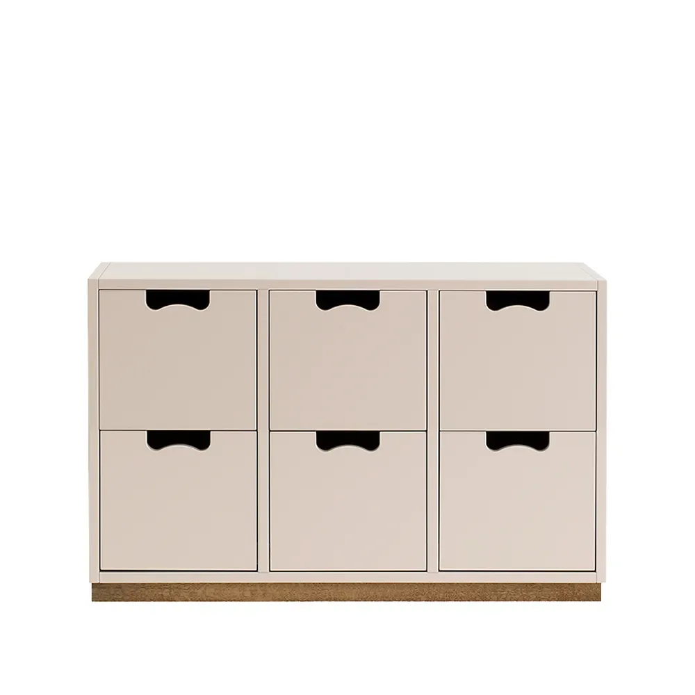 Asplund Snö B2 Kommode Rose, Eichensockel