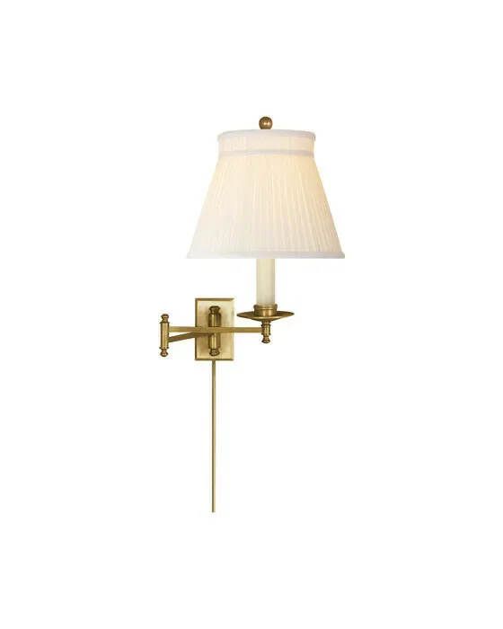 Dorchester Swing Arm Antique Brass/Silk Crown