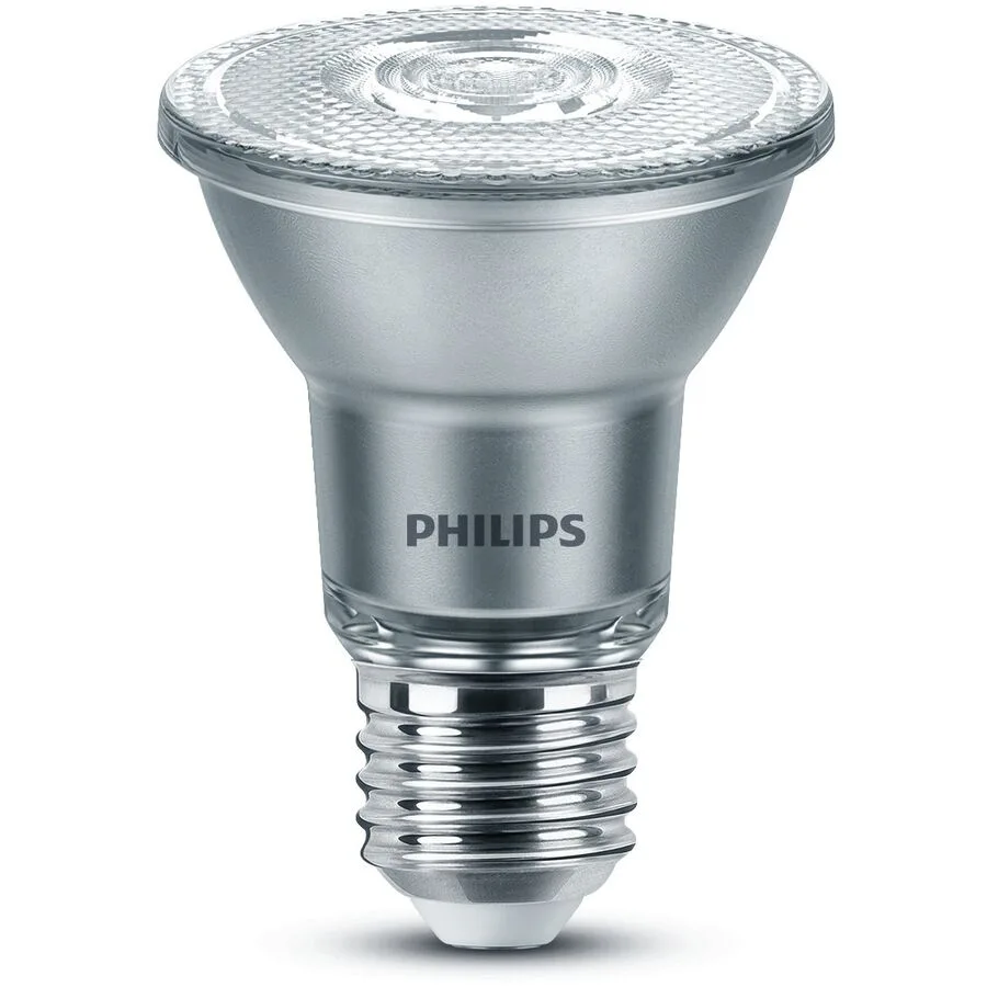 Philips Glas E27 6 W - Farbe: silber - LED - Lichtfarbe: Extra warmweiss - LED Leuchtmittel