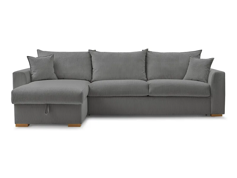 Ecksofa BOBOCHIC AUGUSTIN Cord-Stoff dunkelgrau