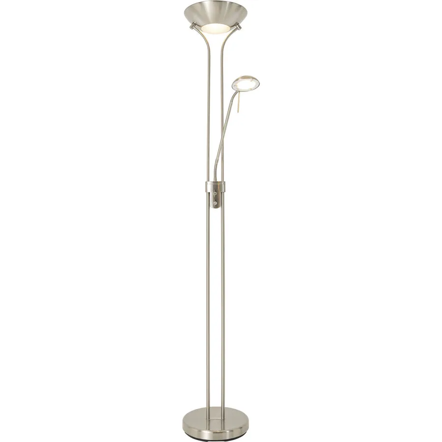 Stehlampe Carlo II Silber Metall 28 cm 180 cm - LED - Lichtfarbe: Extra warmweiss - LED Energiesparlampen