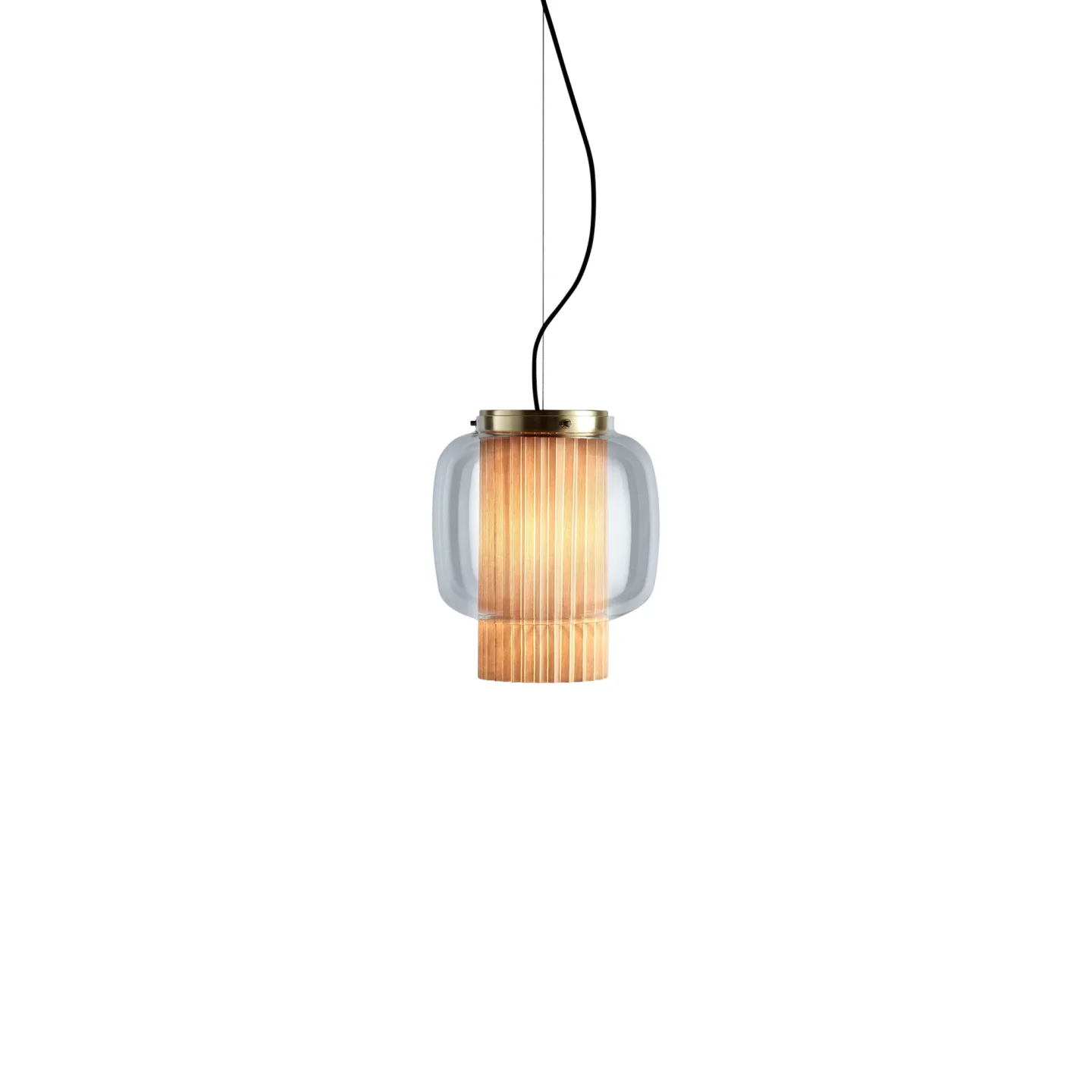 Parachilna - Manila T Pe, Brass/Transparent,Excl. E27 Halo ECO Max. 77W | E27 LED 13W 3000K - Pendellampor - Sebastian Herkner - Transparent,Guld
