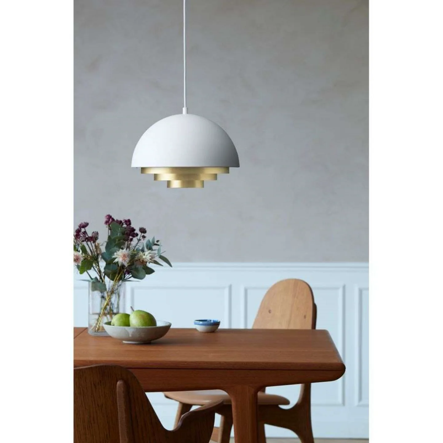 Milieu Colour Mini Pendelleuchte, weiß/messing - Warm Nordic - Wohnzimmer - Skandinavisch - Metall