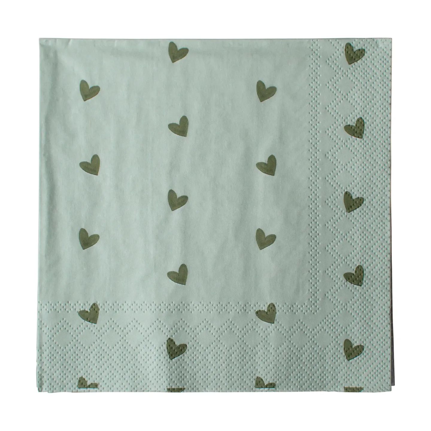DBKD Heart Papierserviette 33x33 cm 20er-Pack Green
