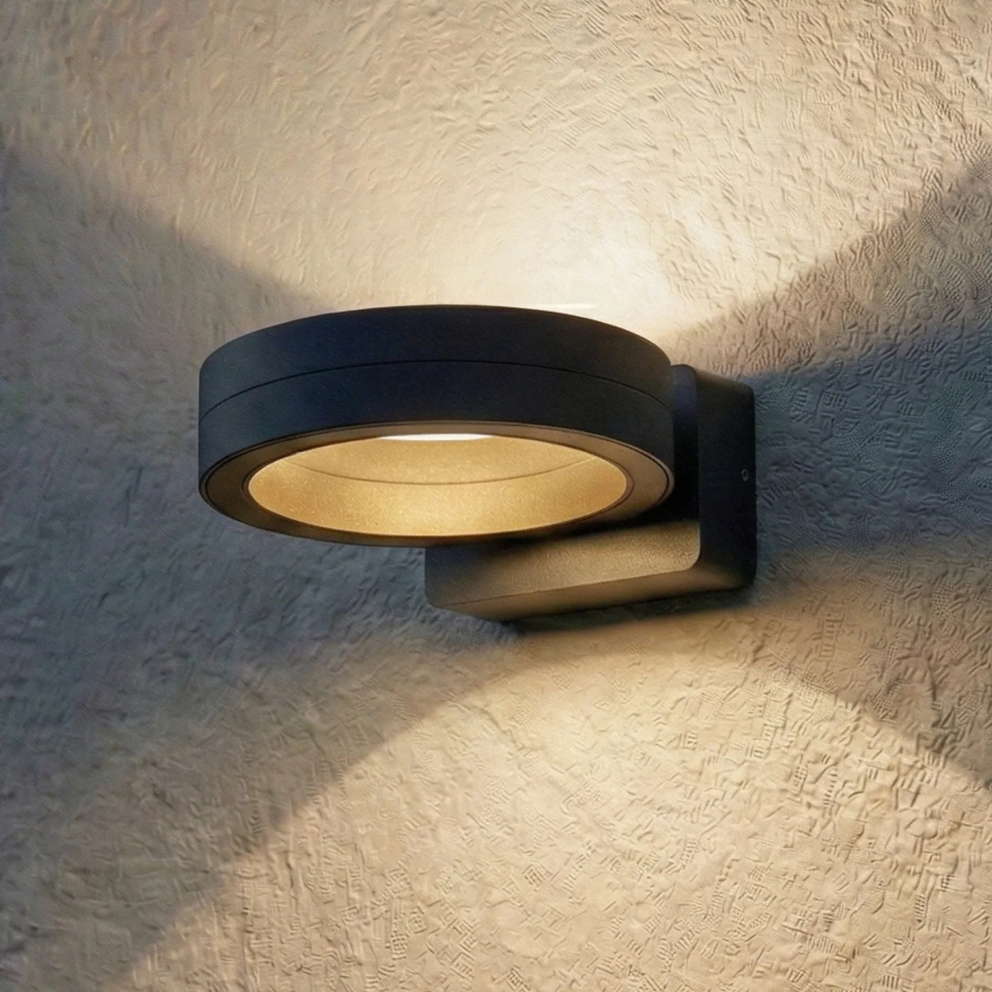 Selviro udendørs LED-væglampe, Ø 20 cm, antracit, IP65 - Lindby - Altan - Moderne - Aluminium - Med én lyskilde
