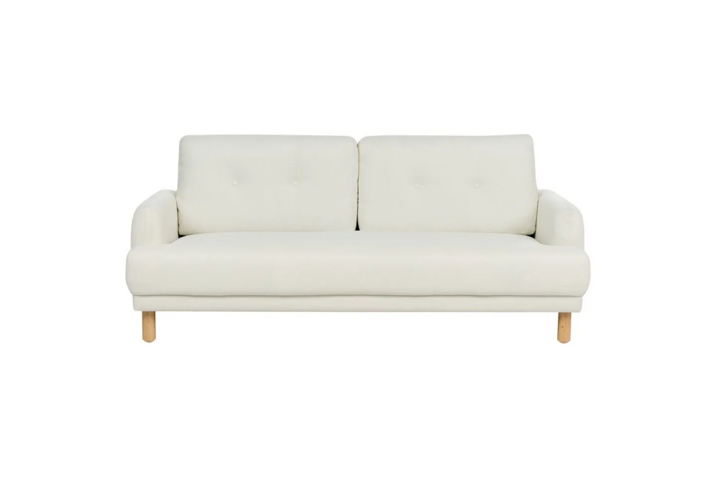3-sitssoffa Tuve Off-white, ljust trä, Polyester - Off-white, ljust trä, Polyester