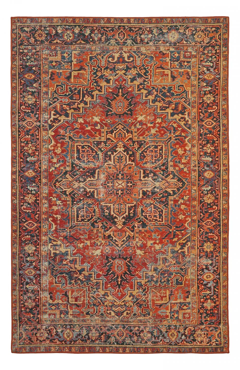 Flatvevd teppe - Anzali (rød) (Størrelse: 150 x 230 cm)