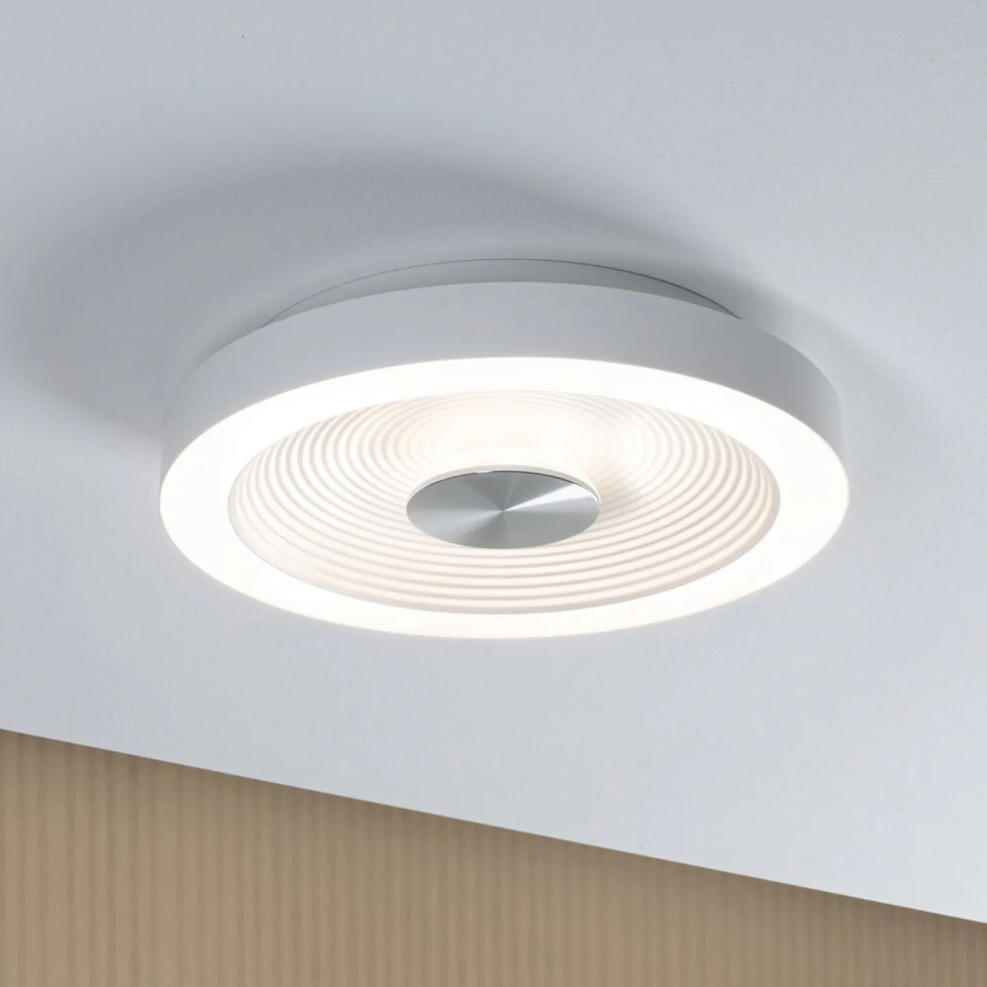 Volea LED Deckenleuchte Ø32 IP44 Dim. Weiß/Silber - Paulmann - Badezimmer - Modern - Kunststoff - Einflammig