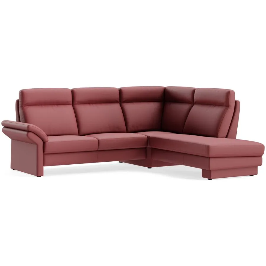 Ecksofa Albula Rechts Echtleder Bronco red B 250 T 215 cm - Möbel Konfigurator: Traummöbel individuell zusammenstellen