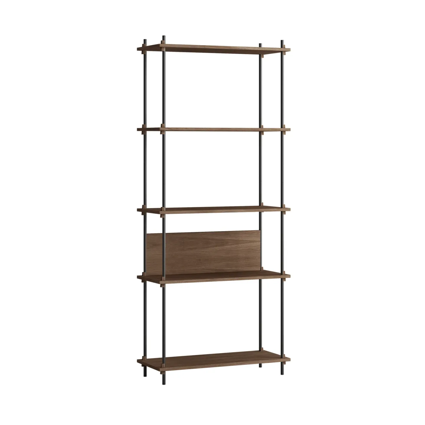 MOEBE Shelving System Classic Regal Geräucherte Eiche-black, 86x200x35 cm, S.200.1.A