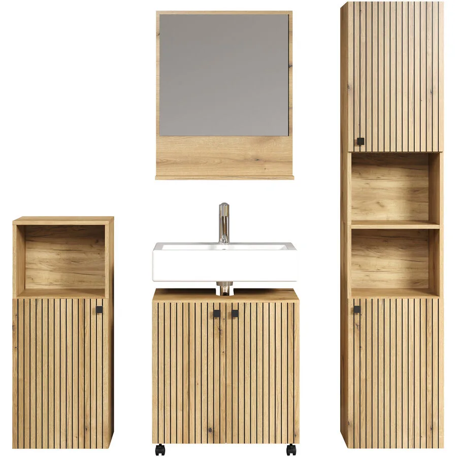 Badezimmer-Set Garfield eiche Holzwerkstoff B 160 T 40 H 190 cm