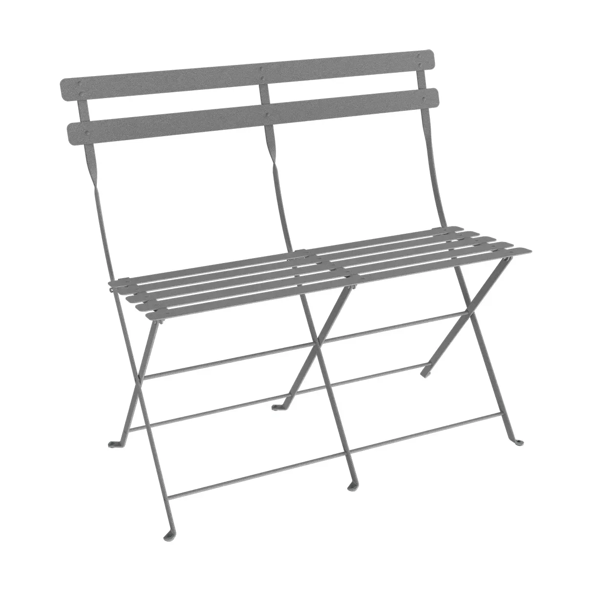 Fermob Bistro 2-sits bänk med ryggstöd Lapilli Grey