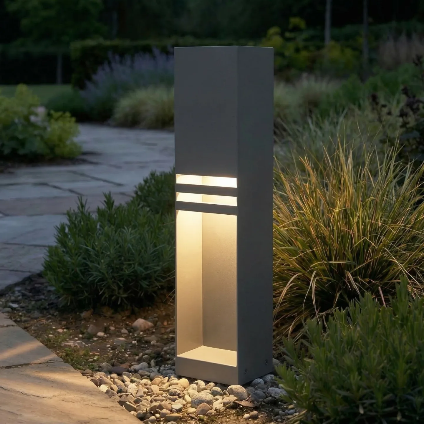 Oxido LED-Wegeleuchte, anthrazit, Höhe 50 cm, IP44 - Lucande - Terrasse - Modern - Edelstahl - Eckig
